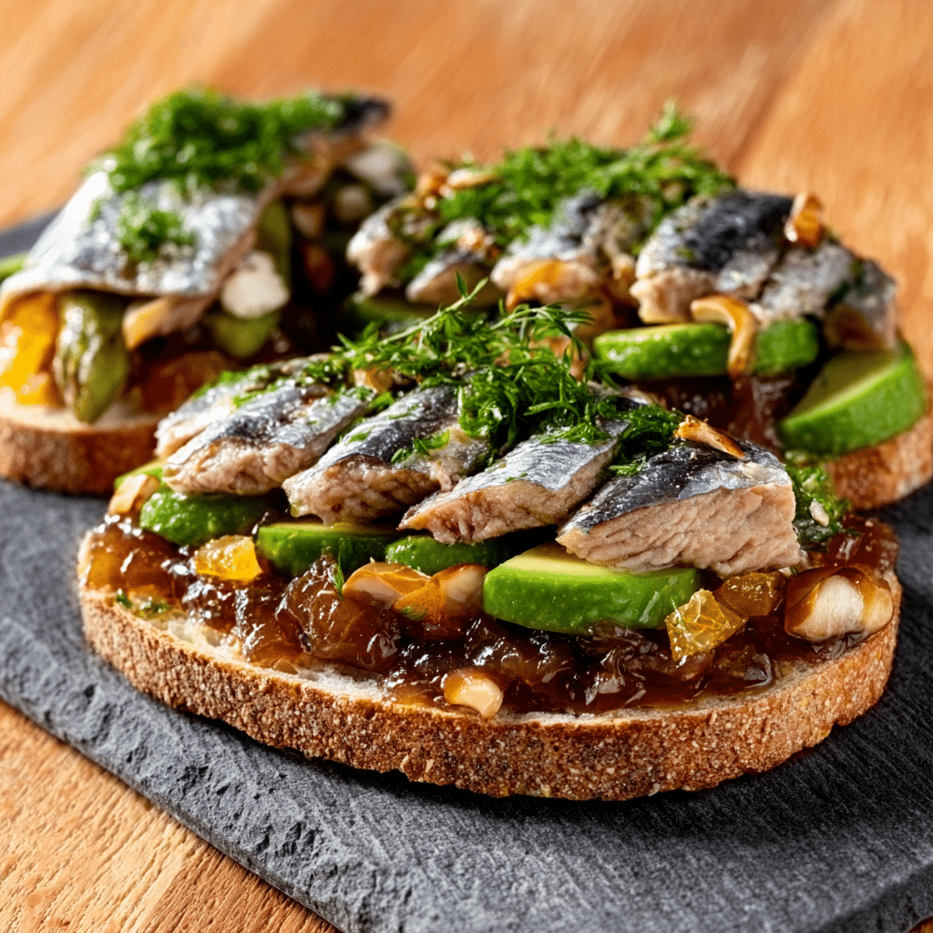 Crystal Bread Toast with Pickled Sardines and Citrus