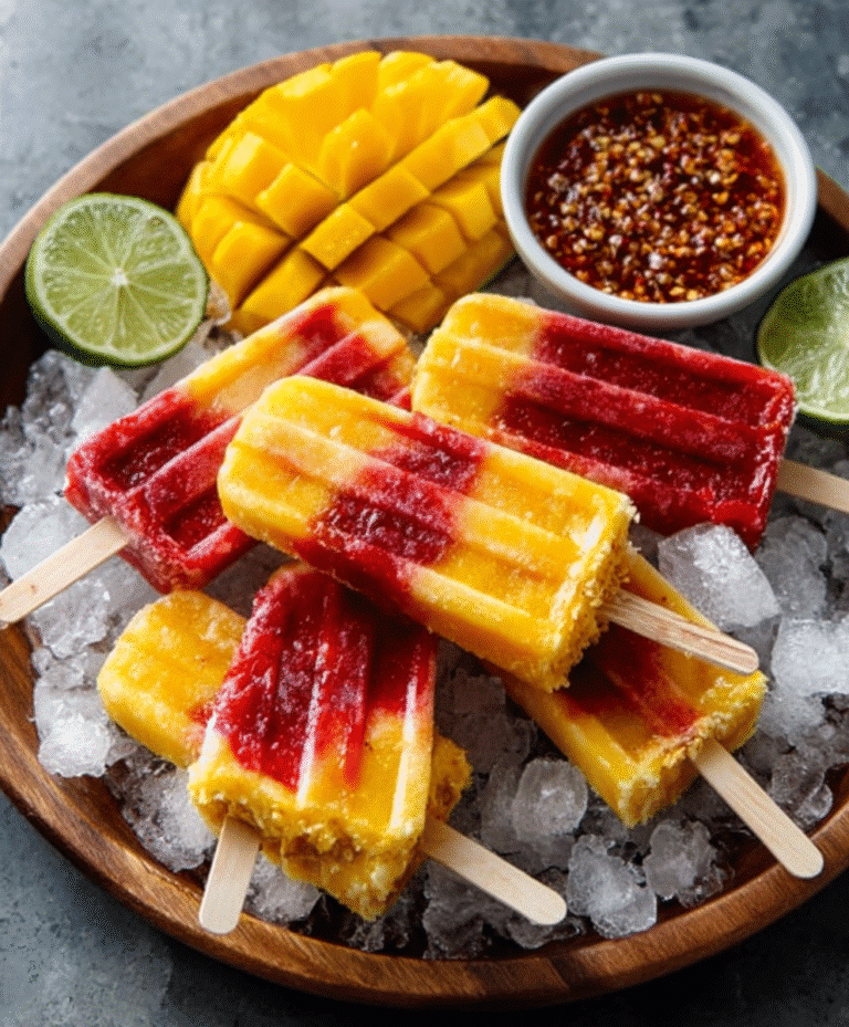 Mango Rose Popsicles with Chili Salt