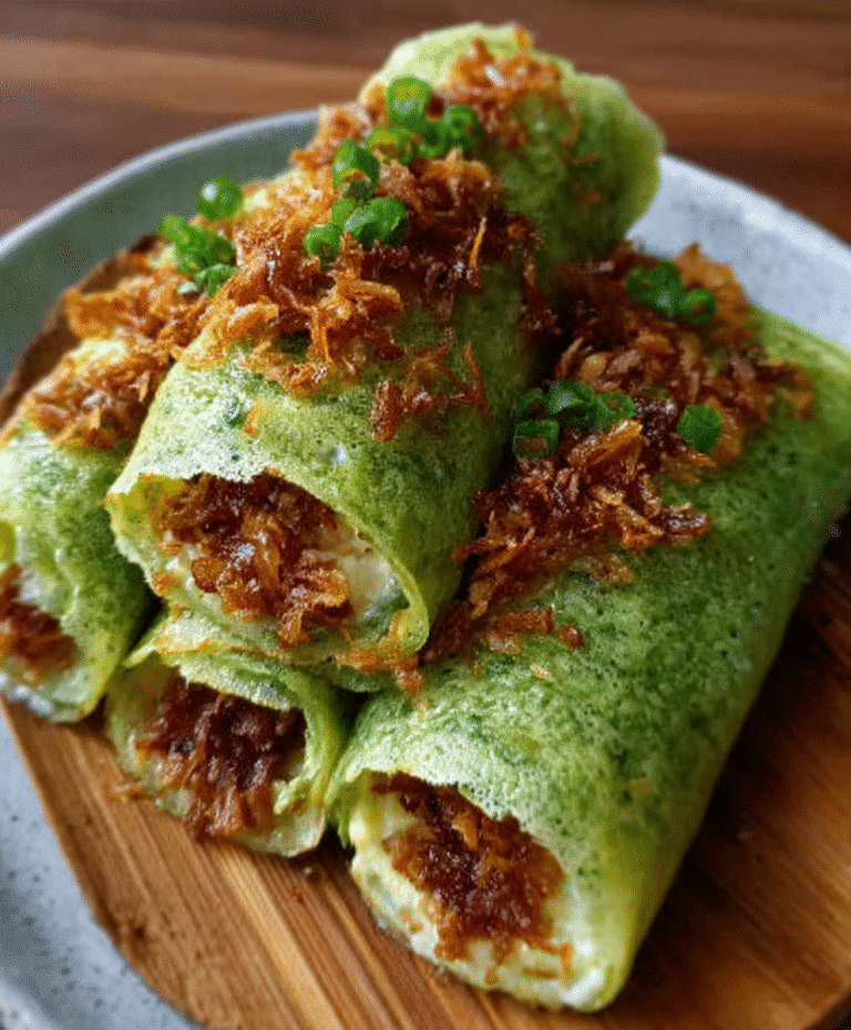 Pandan Coconut Cream Crepes