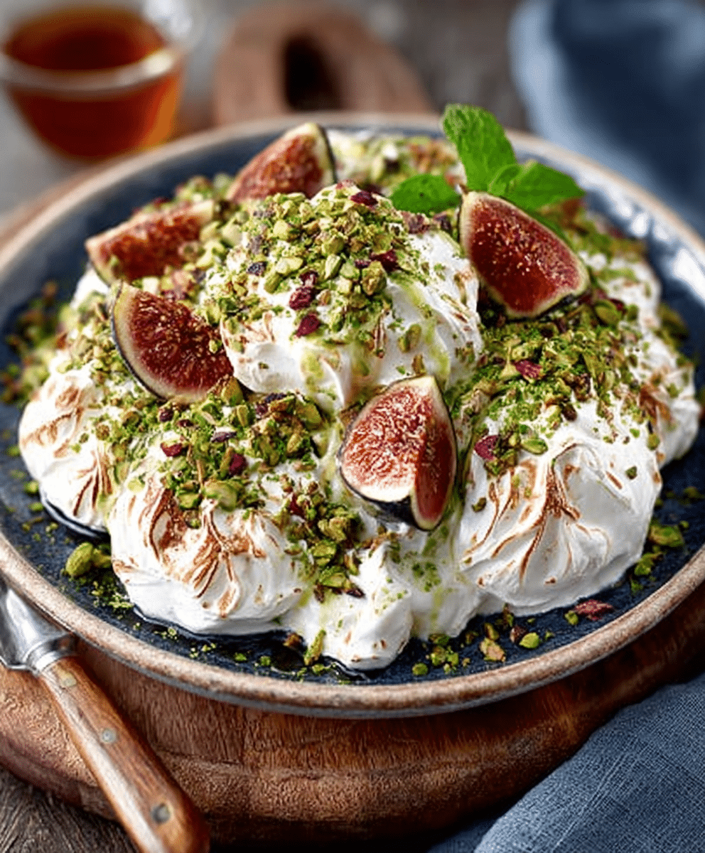 Pistachio Rosewater Meringue Clouds
