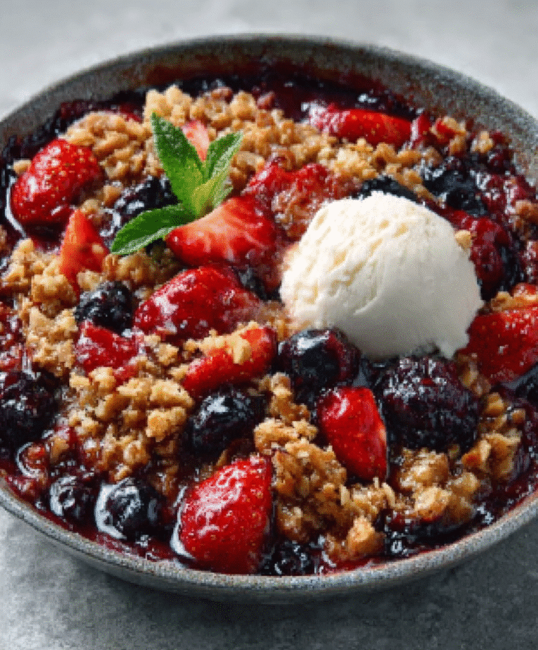 Stovetop Berry Crisp with Brown Sugar Streusel
