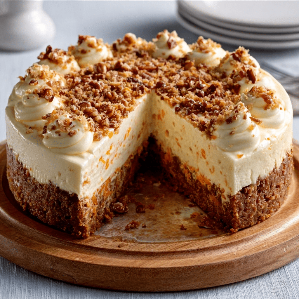 Carrot Cake Cheesecake with Creamy Topping