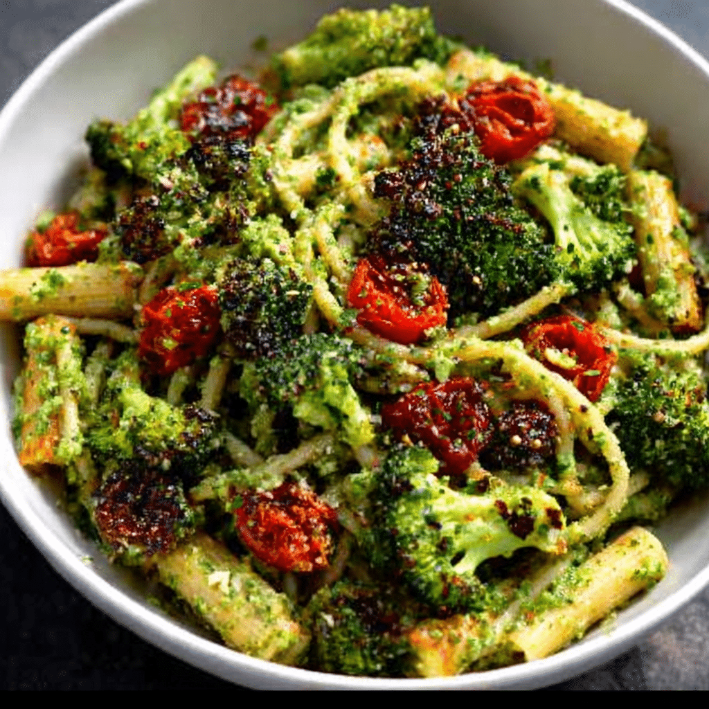 Charred Broccoli & Hemp Seed Pesto Spaghetti