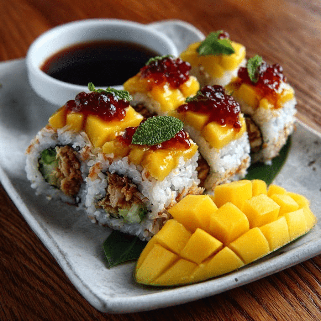 Chili-Lime Mango-Coconut Sushi Rolls
