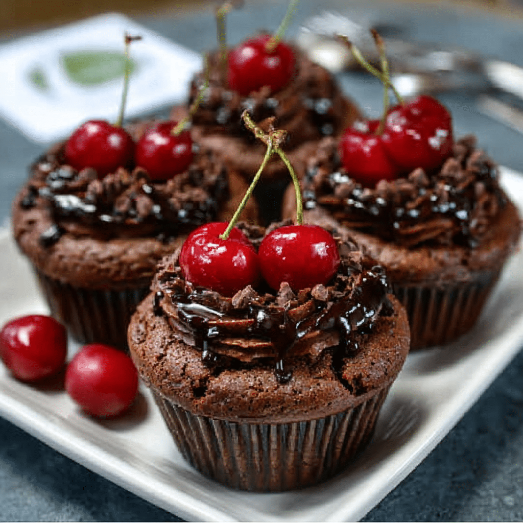Dark Chocolate Cherry Soufflé Cups