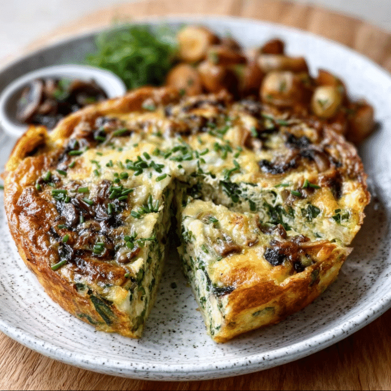 Foraged Wild Garlic & Mushroom Frittata