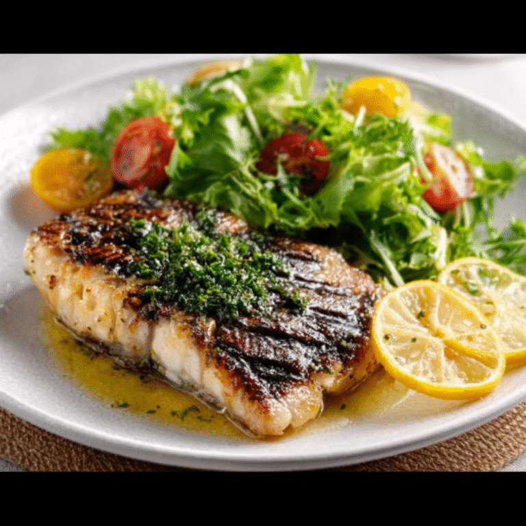Grilled Barramundi with Lemon Butter & Garden Salad