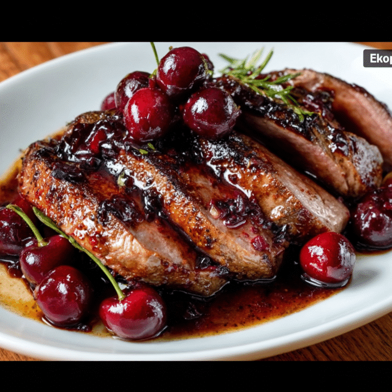 Heavenly Pan Seared Duck Breast with Cherry Sauce