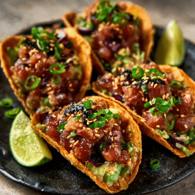 Japanese-Inspired Spicy Tuna Tartare Tacos