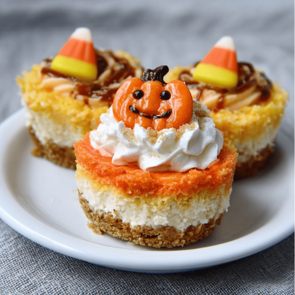 Mini Candy Corn Cheesecakes