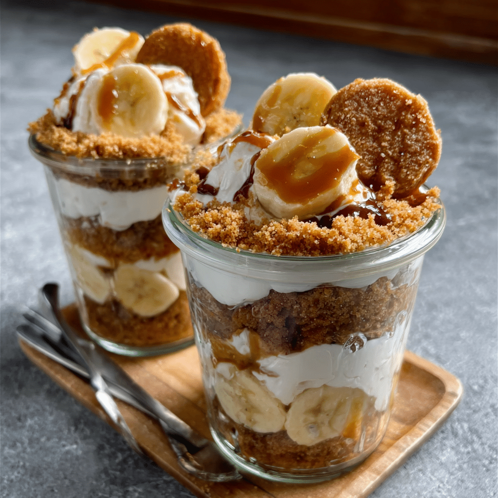 Peanut Butter Banana Cream Pie Jars