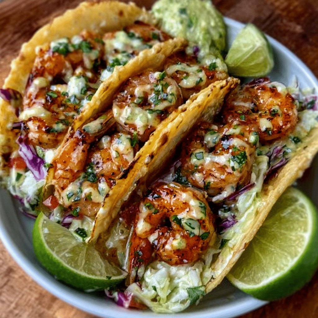 Peruvian Aji Amarillo-Infused Shrimp Tacos
