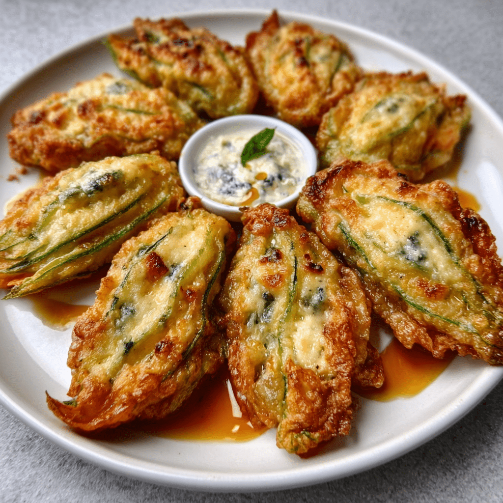 Ricotta & Herb Stuffed Zucchini Blossoms