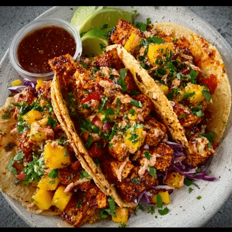 Smoky Tofu Tacos with Mango Salsa & Chipotle Crema