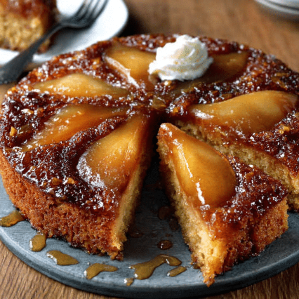 Spiced Pear Upside Down Cake Recipe