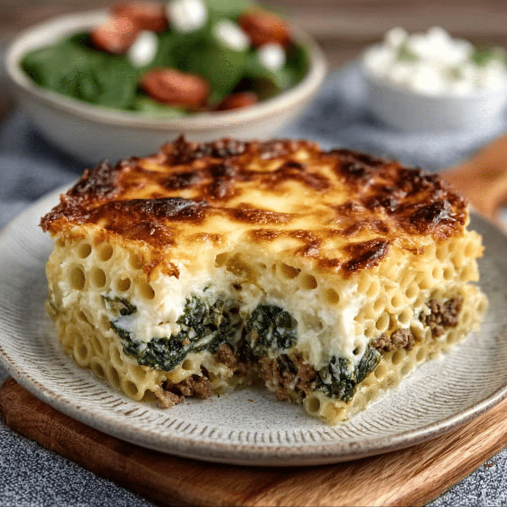 Spinach and Feta Pastitsio Pie
