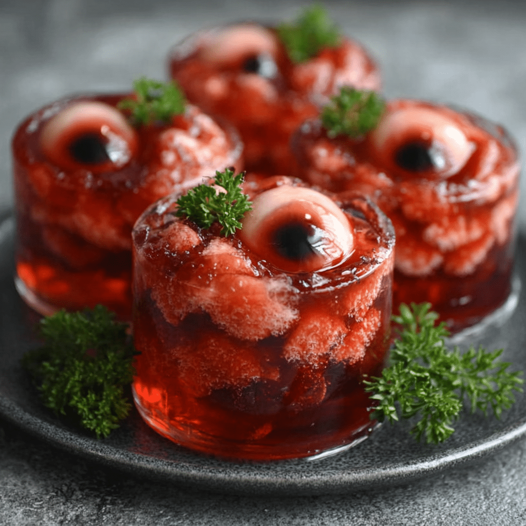 Spooky Red Eyeball Jello Shots for Halloween Parties