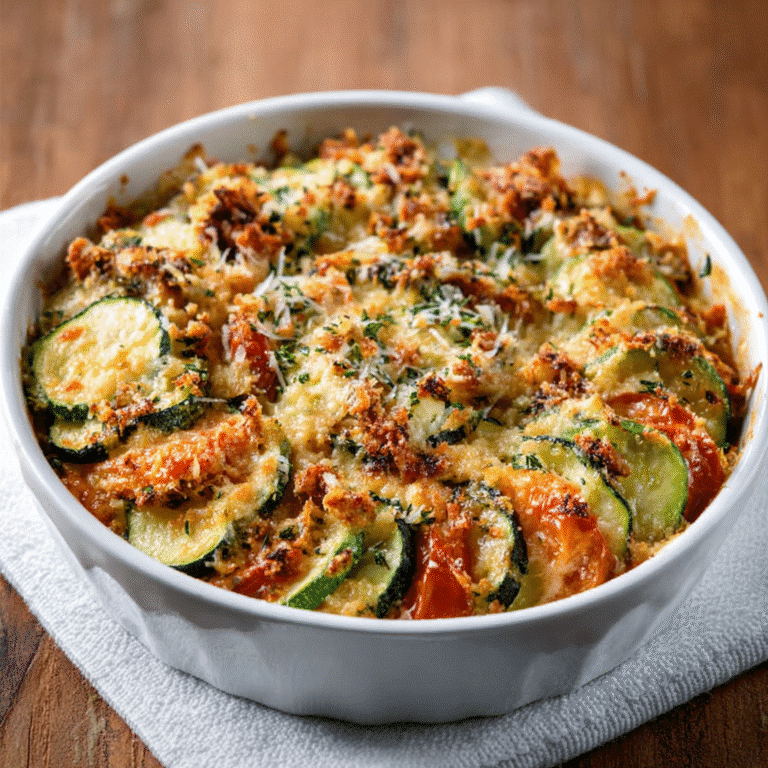 Tomato & Zucchini Blossom Gratin with Parmesan Crust