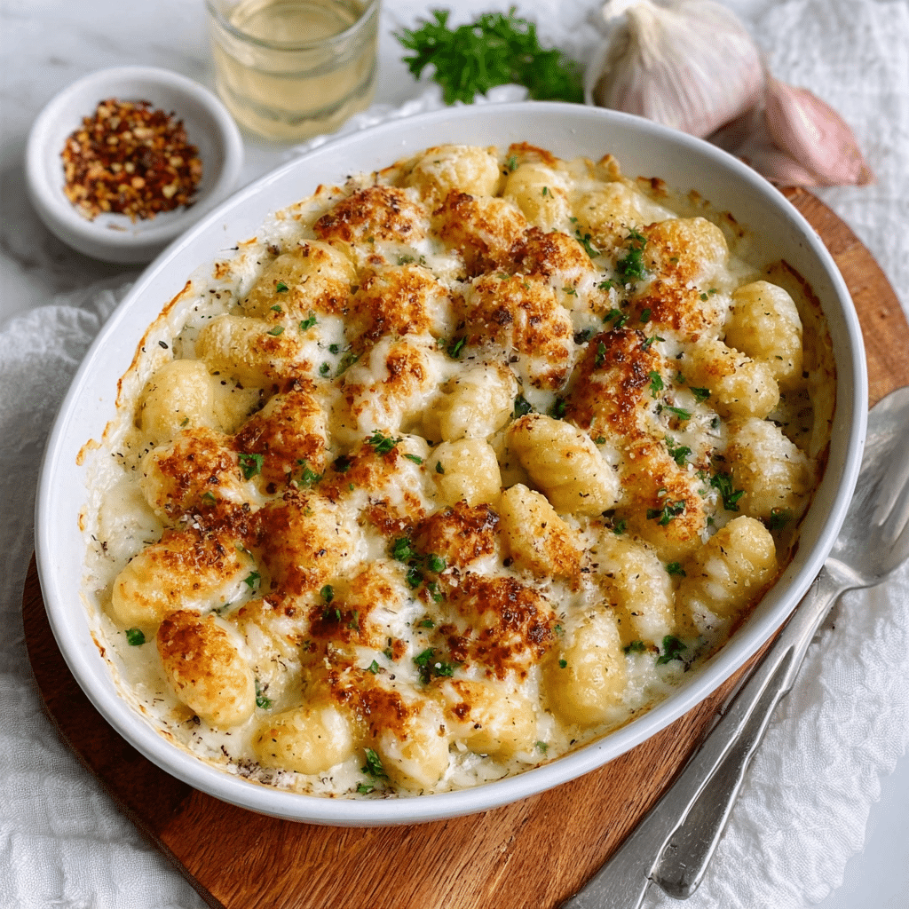 Truffle & Garlic Parmesan Gnocchi Bake