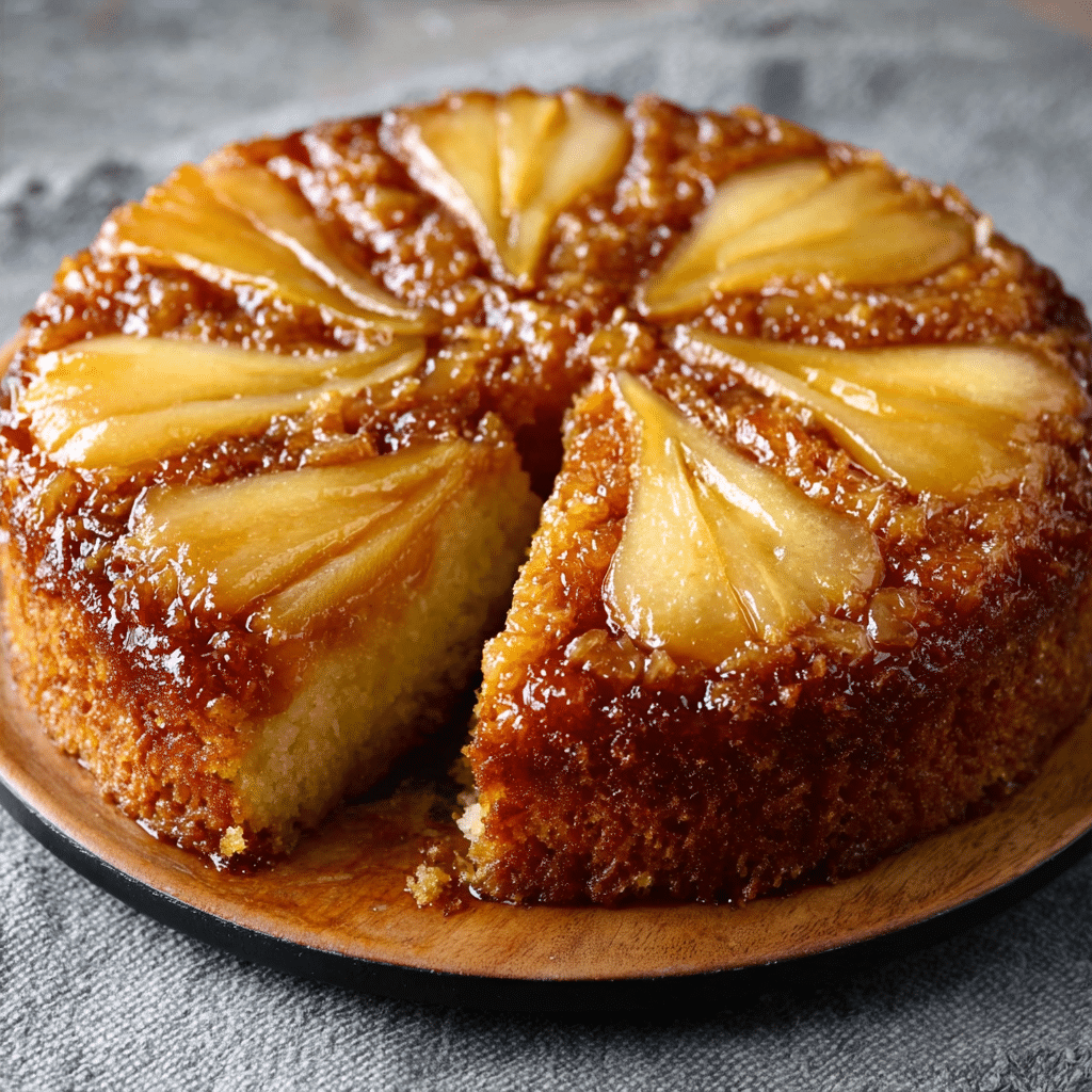 Vanilla Pear Upside-Down Cake