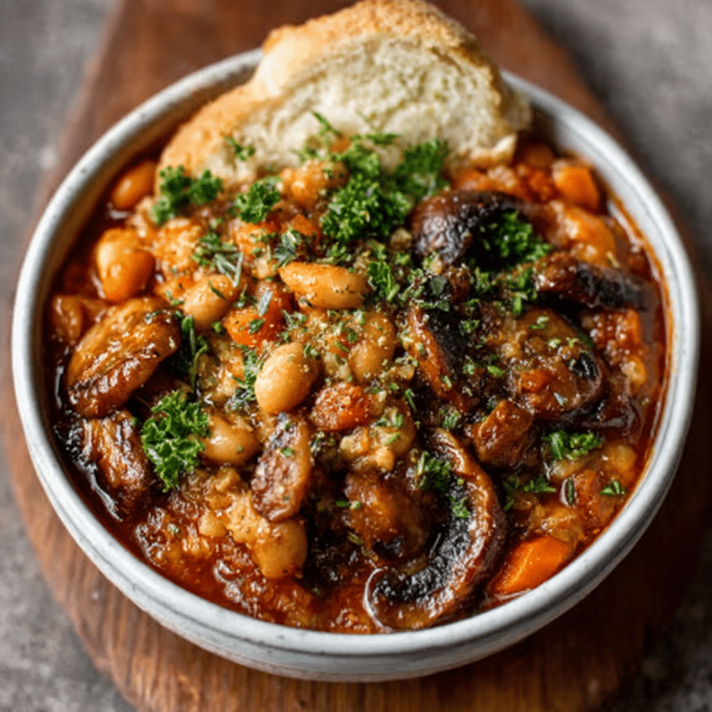Vegan Smoked Mushroom & Bean Stew