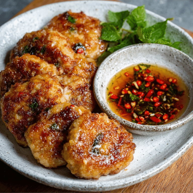 Vietnamese Fish Cakes with Fresh Herbs & Nuoc Cham
