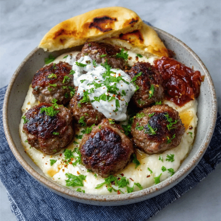 Creamy Garlic Yogurt Köfte Bowls