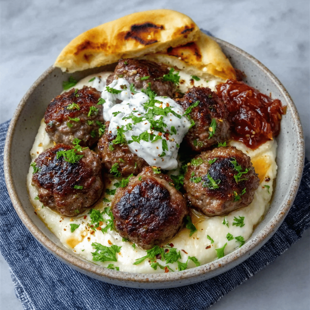 Creamy Garlic Yogurt Köfte Bowls