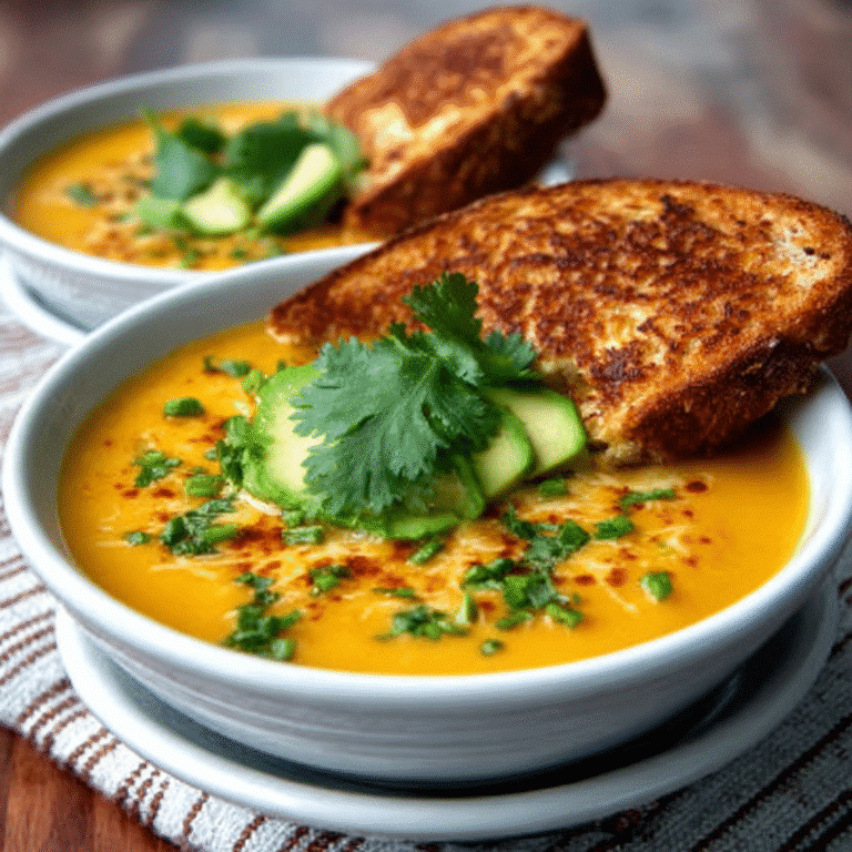 Easy Pumpkin Soup with Chipotle Grilled Cheese