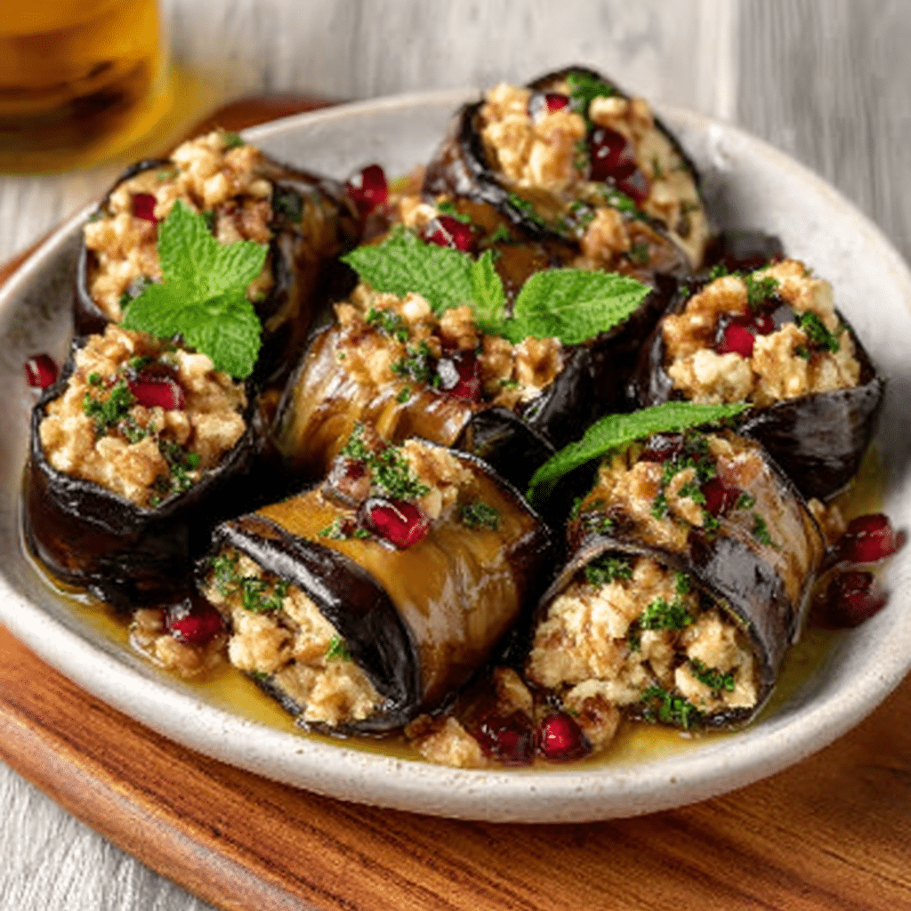 Georgian Walnut-Herb Eggplant Rolls