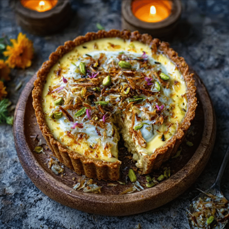 Indian Saffron Cardamom Shrikhand Pie