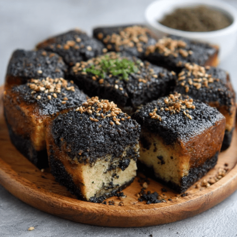 Japanese Black Sesame Mochi Cheesecake