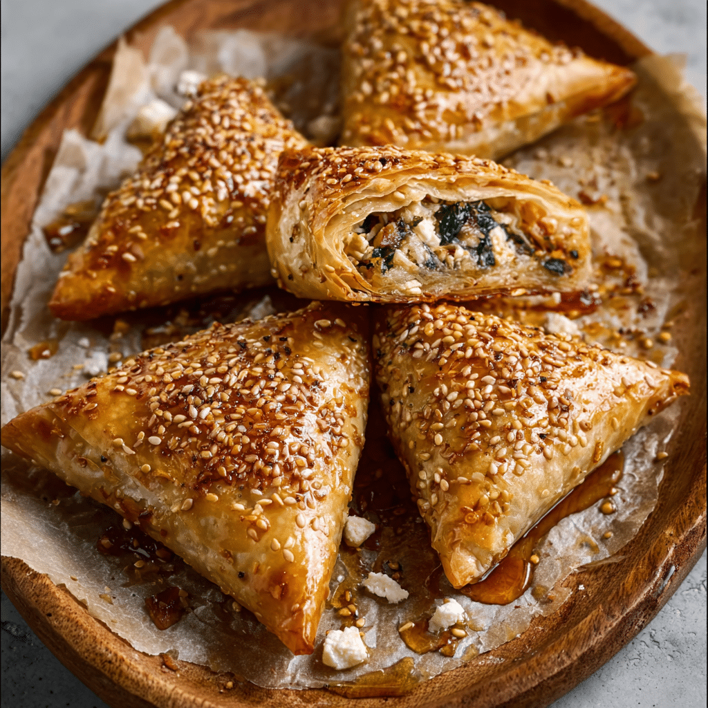 Modern Börek Rolls with Spinach, Feta & Honey Drizzle