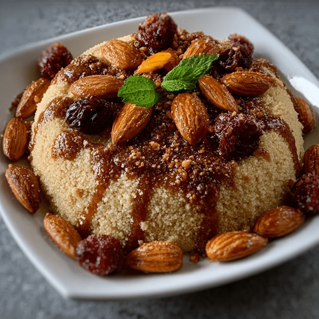 Moroccan Rosewater Almond Couscous Pudding