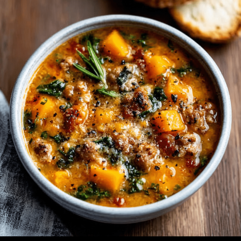 Slow Cooker Butternut Squash & Sausage Soup
