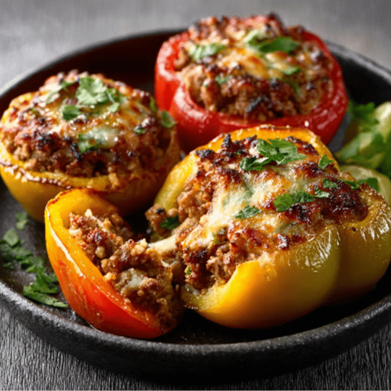 South African Bobotie-Stuffed Peppers