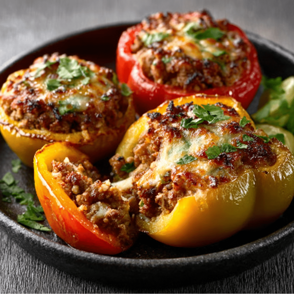 South African Bobotie-Stuffed Peppers