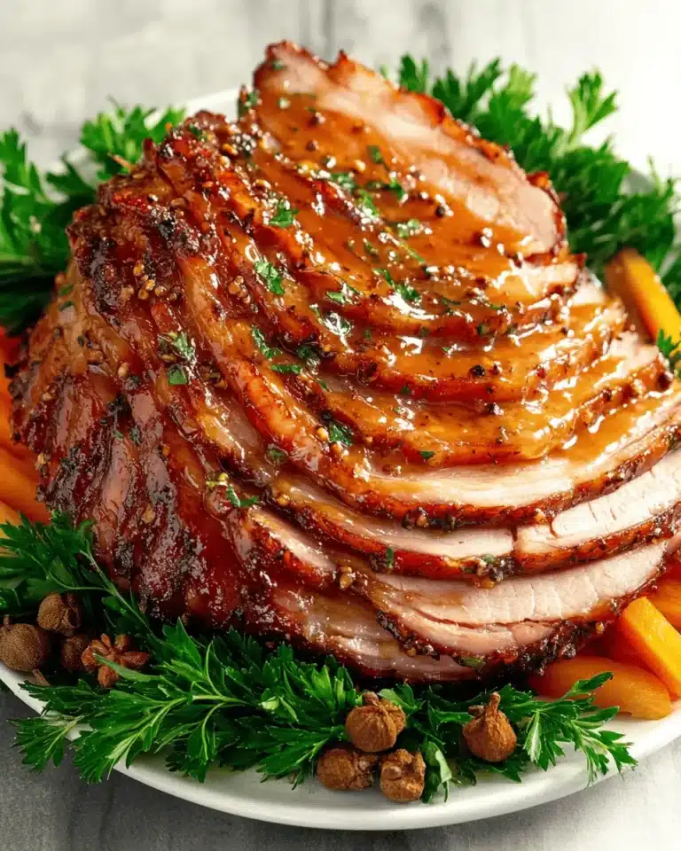 Honey-Mustard Baked Ham with Cloves First Image First Image