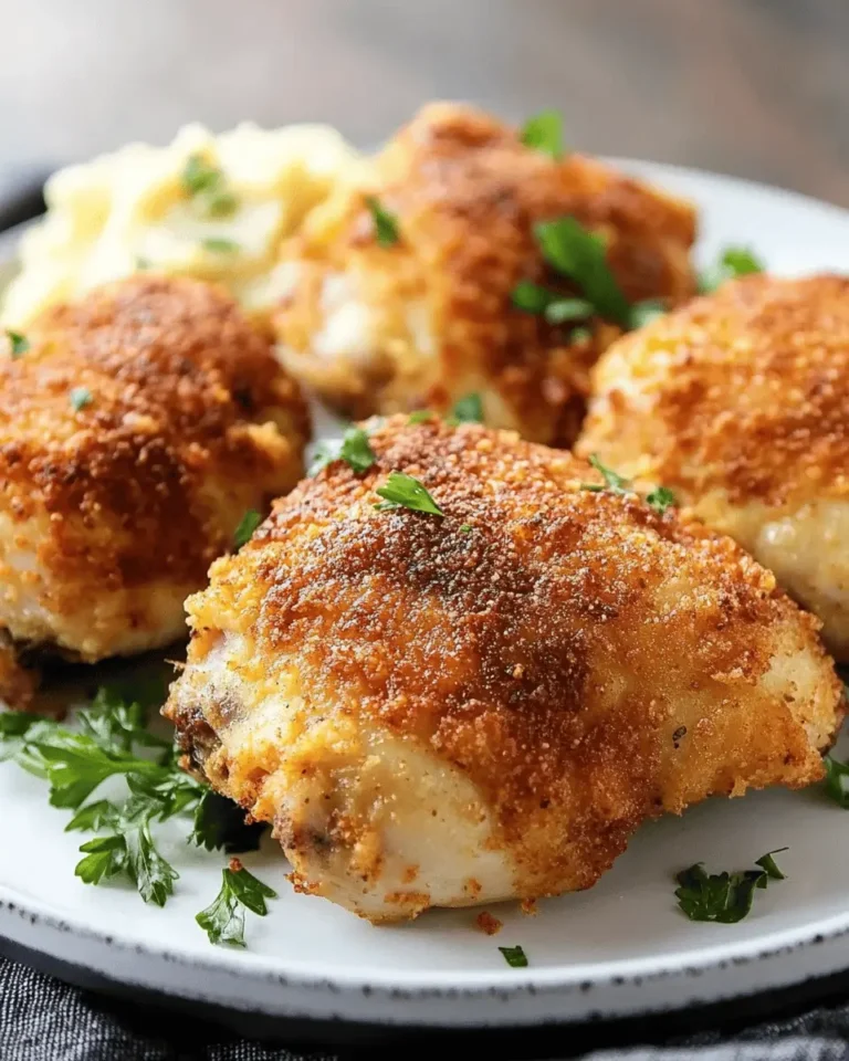 Crispy Chicken Thighs with Parmesan Crust First Image First Image