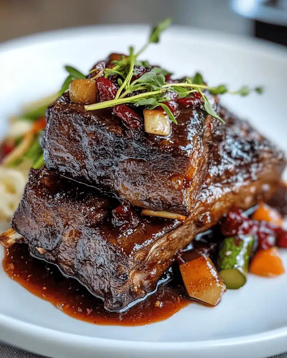 Cranberry Chipotle Glazed Short Ribs First Image First Image