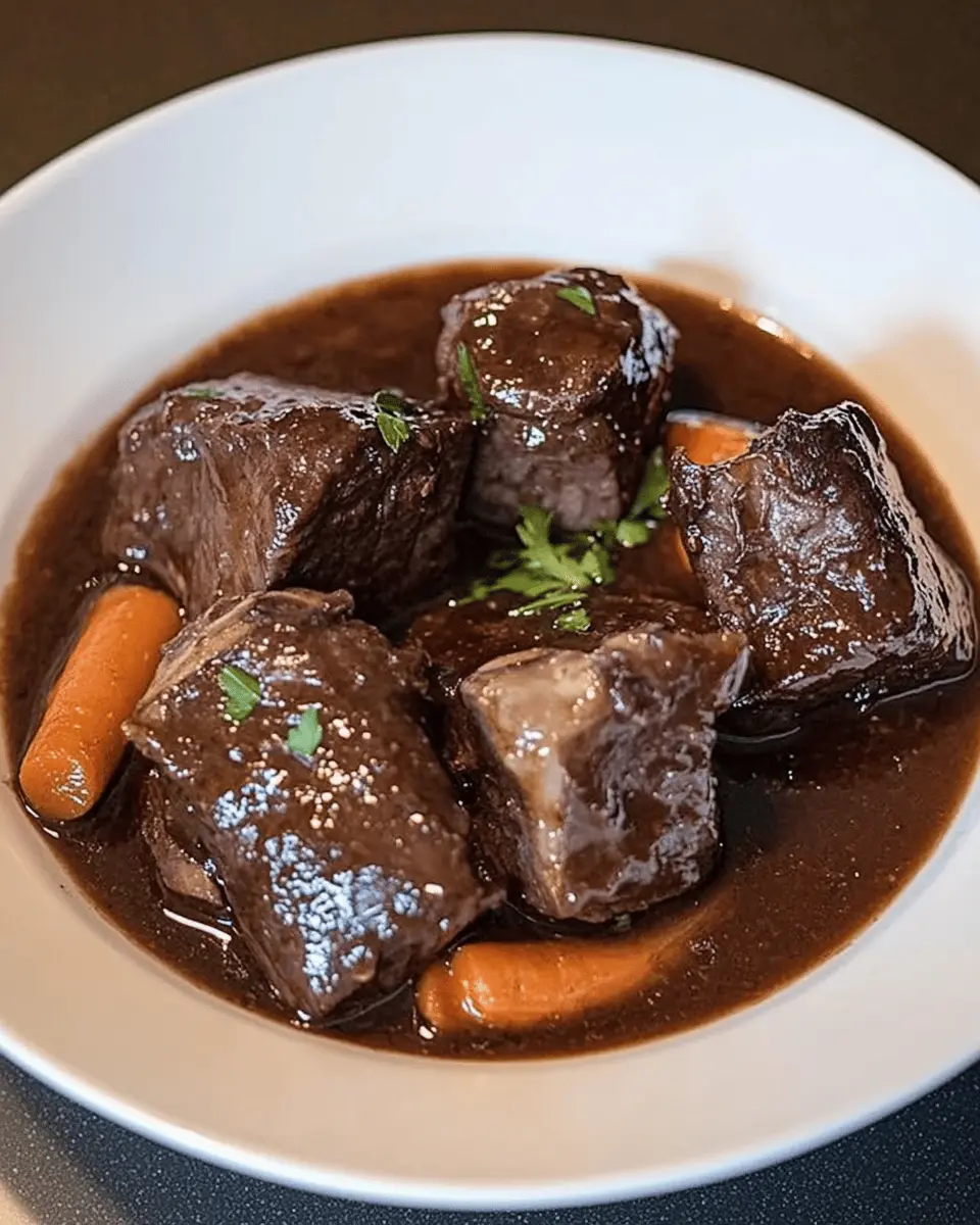 Beef Tongue Stew with Red Wine Reduction First Image First Image
