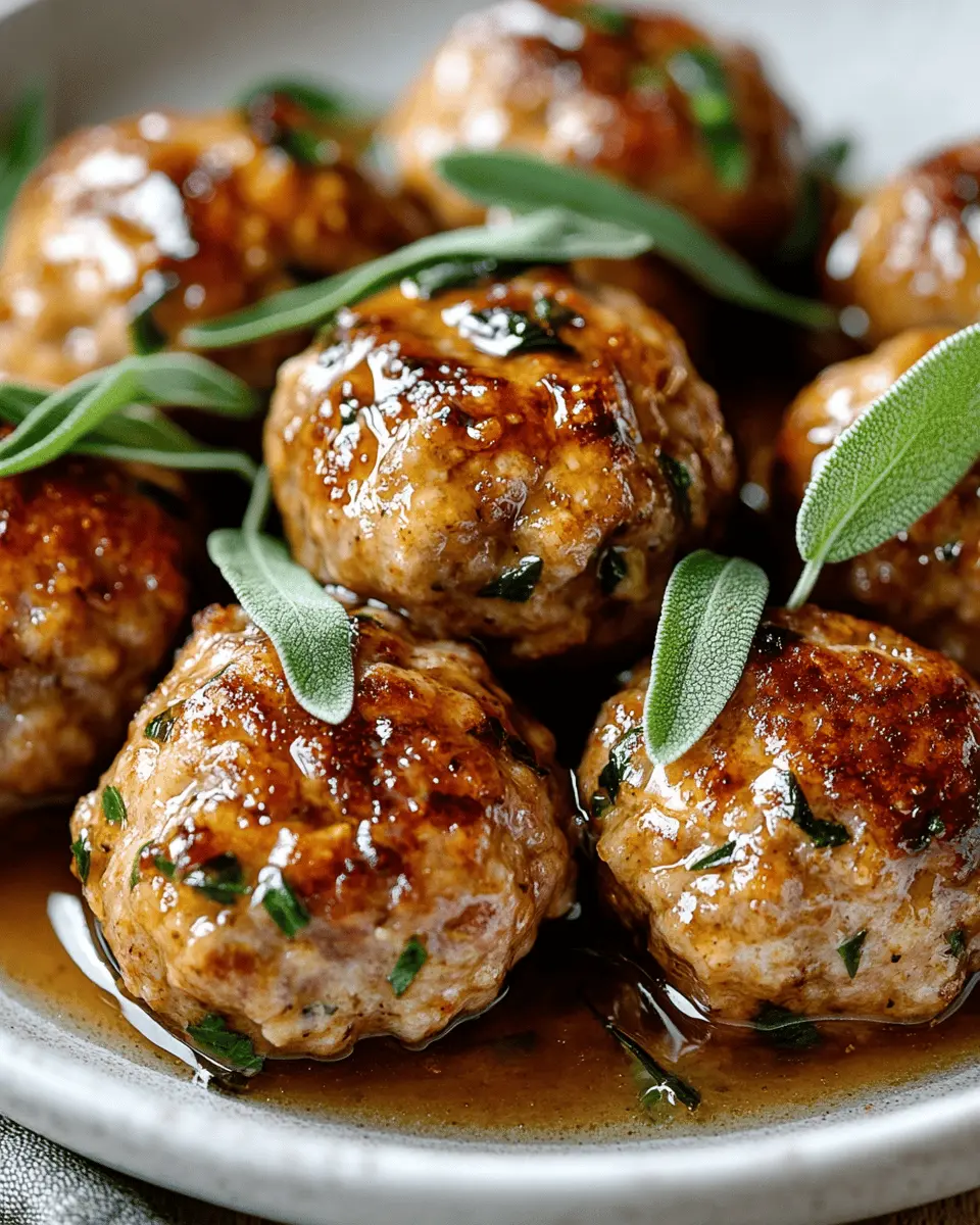 Honey-Glazed Turkey Meatballs with Sage Butter First Image First Image