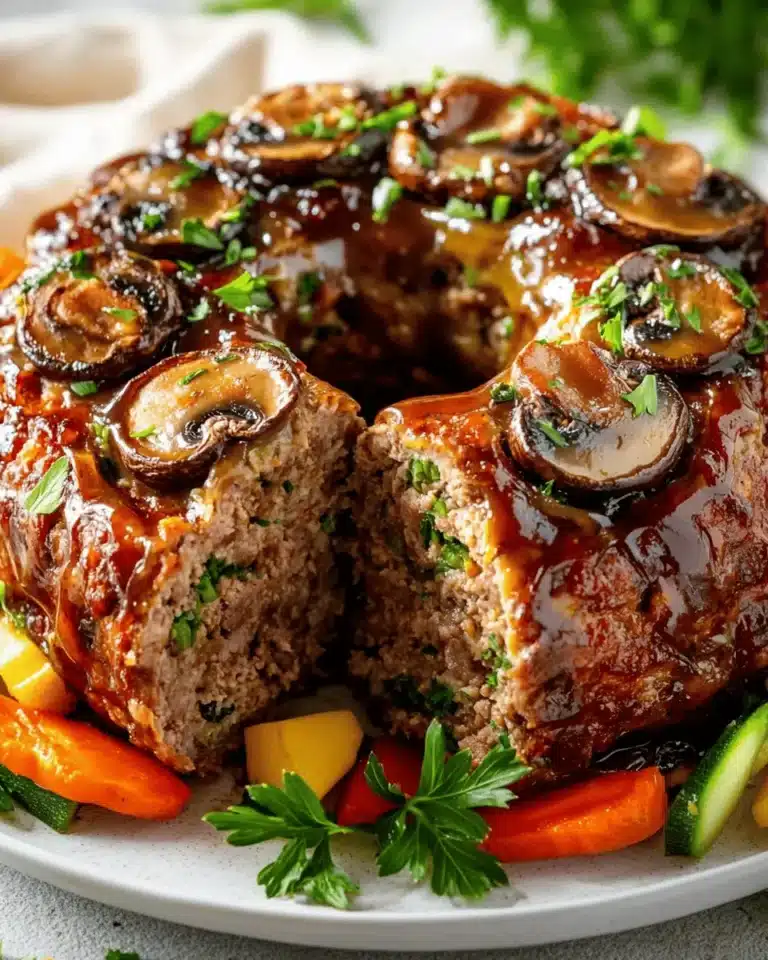 Savory Mushroom-Stuffed Meatloaf Wreath First Image First Image