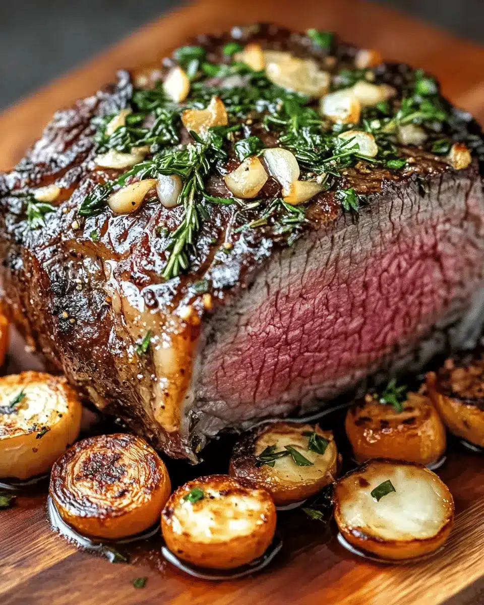 Bison Rib Roast with Garlic Drippings First Image First Image