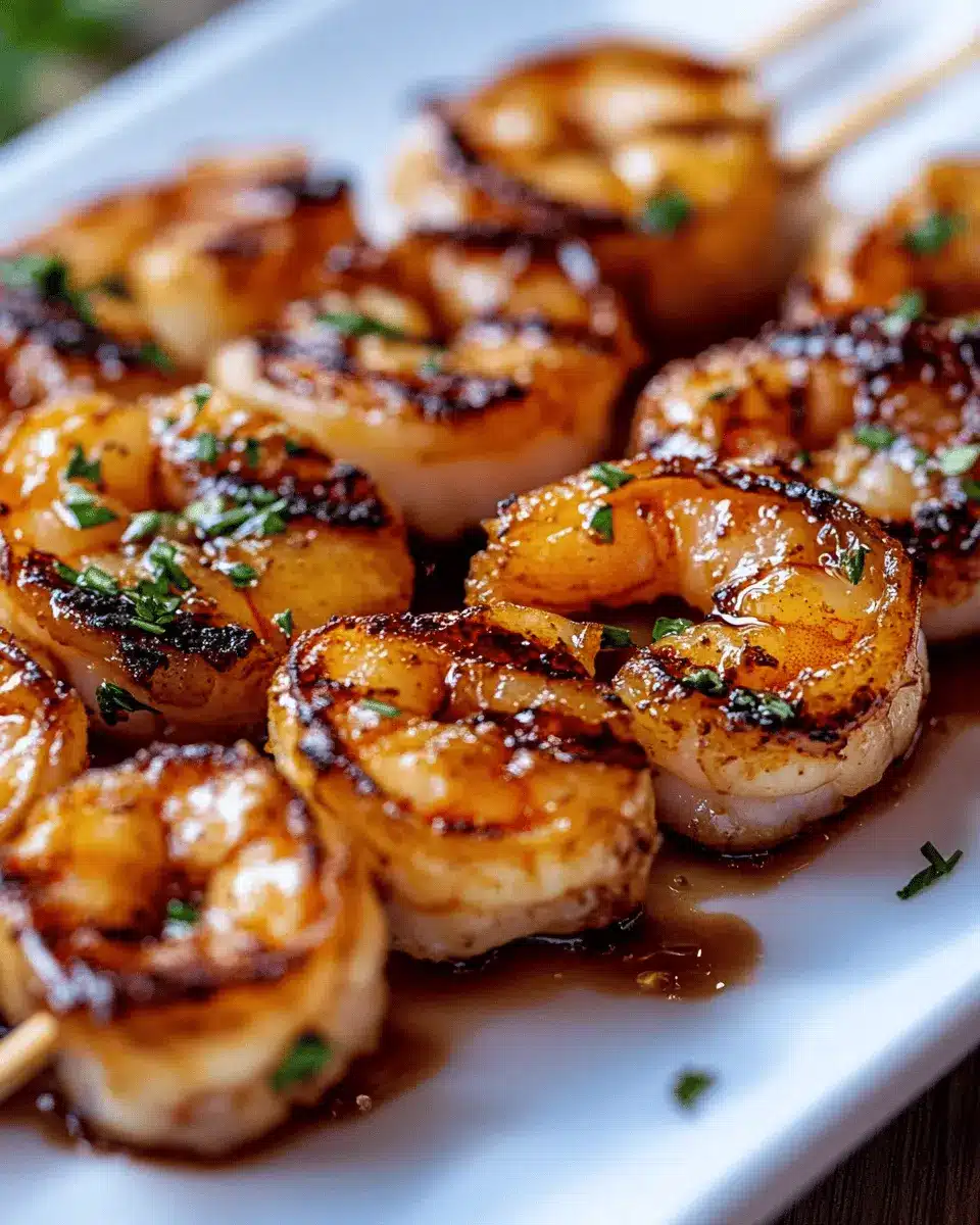 Shrimp Skewers with Wagyu Fat Glaze First Image First Image