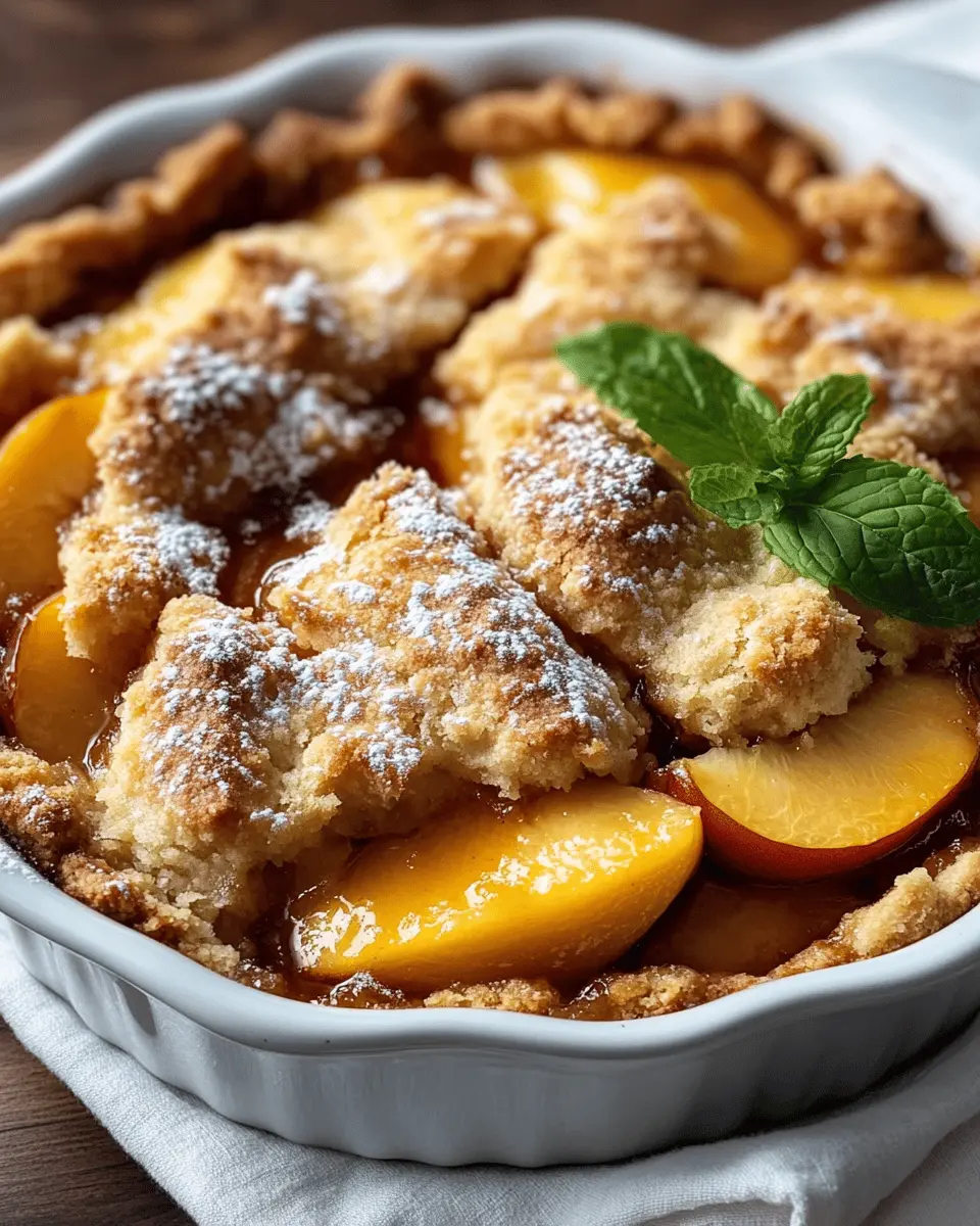 Buttery Vanilla Peach Cobbler with Sweet Crust First Image First Image