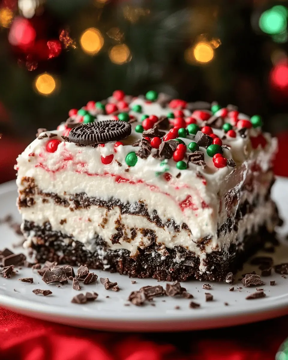 No-Bake Christmas Oreo Lasagna First Image First Image