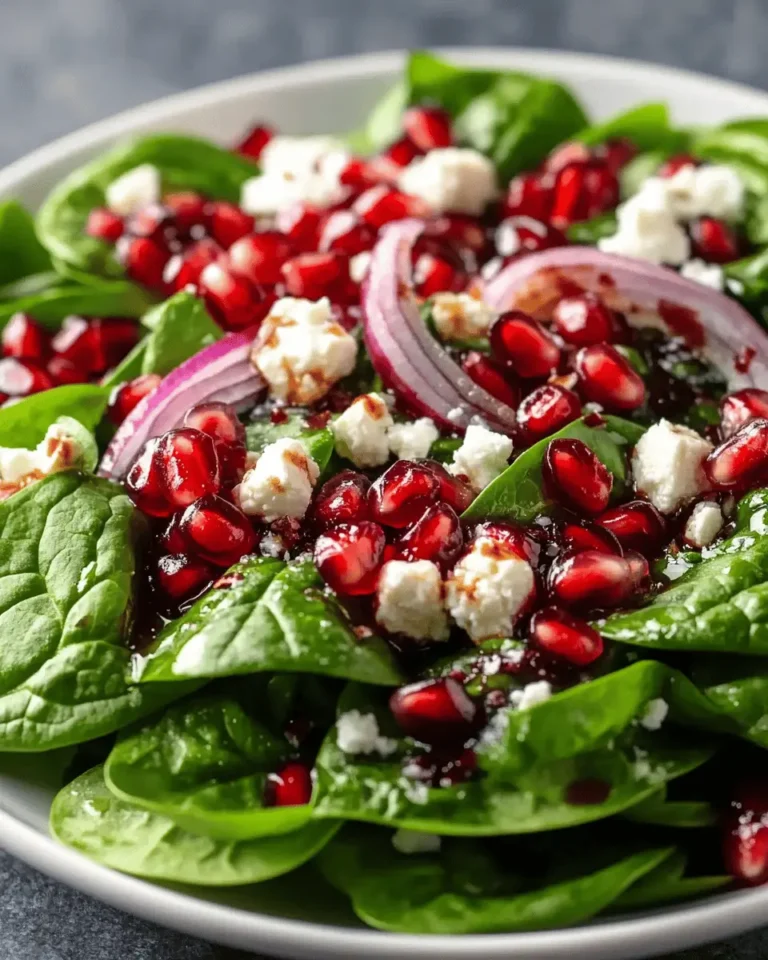 Spinach Salad with Pomegranate Vinaigrette First Image First Image