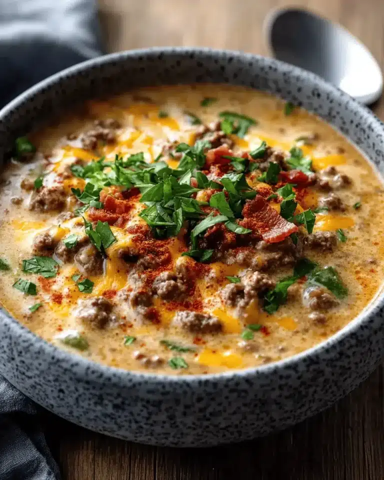 Keto Beef Cheeseburger Soup First Image First Image