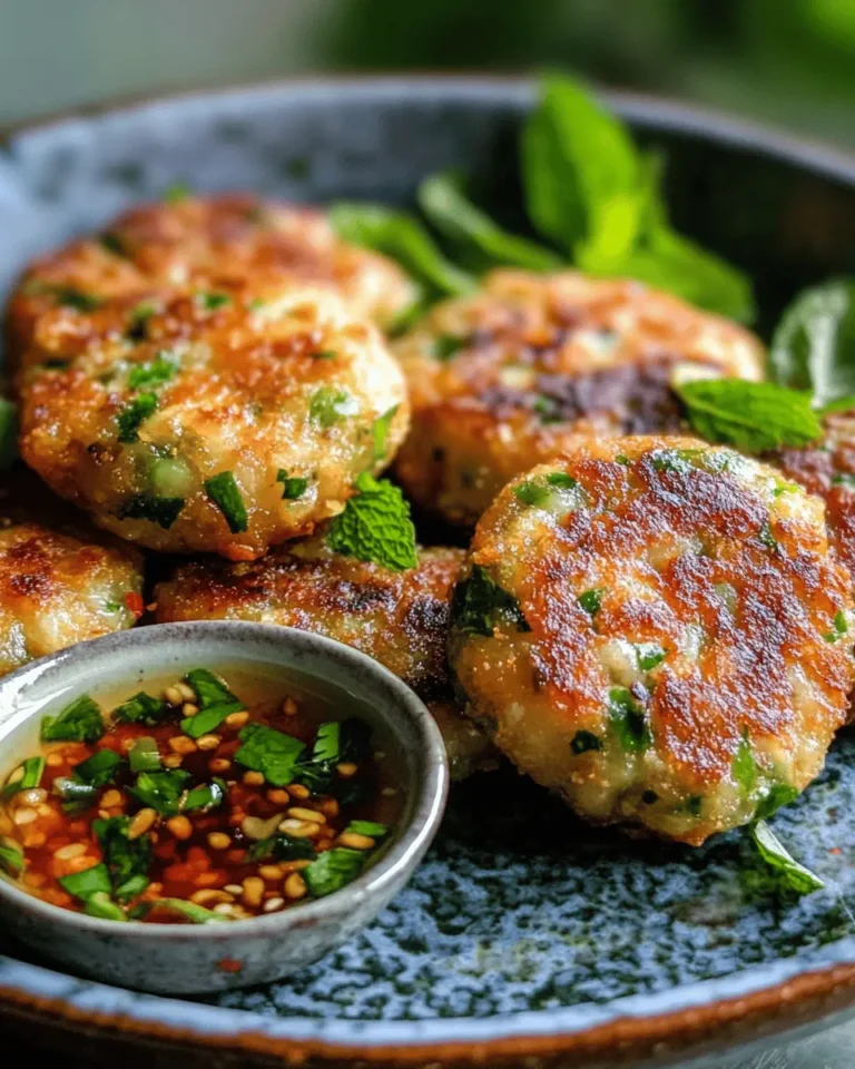Vietnamese Fish Cakes with Fresh Herbs & Nuoc Cham First Image First Image